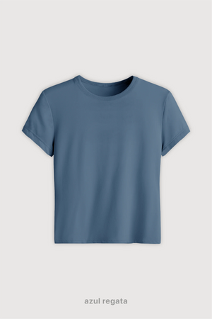 Remera Baby Tee Midi - Azul Regata