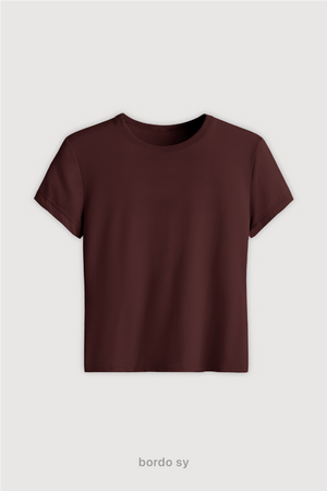 Remera Baby Tee Midi - Bordo Sy
