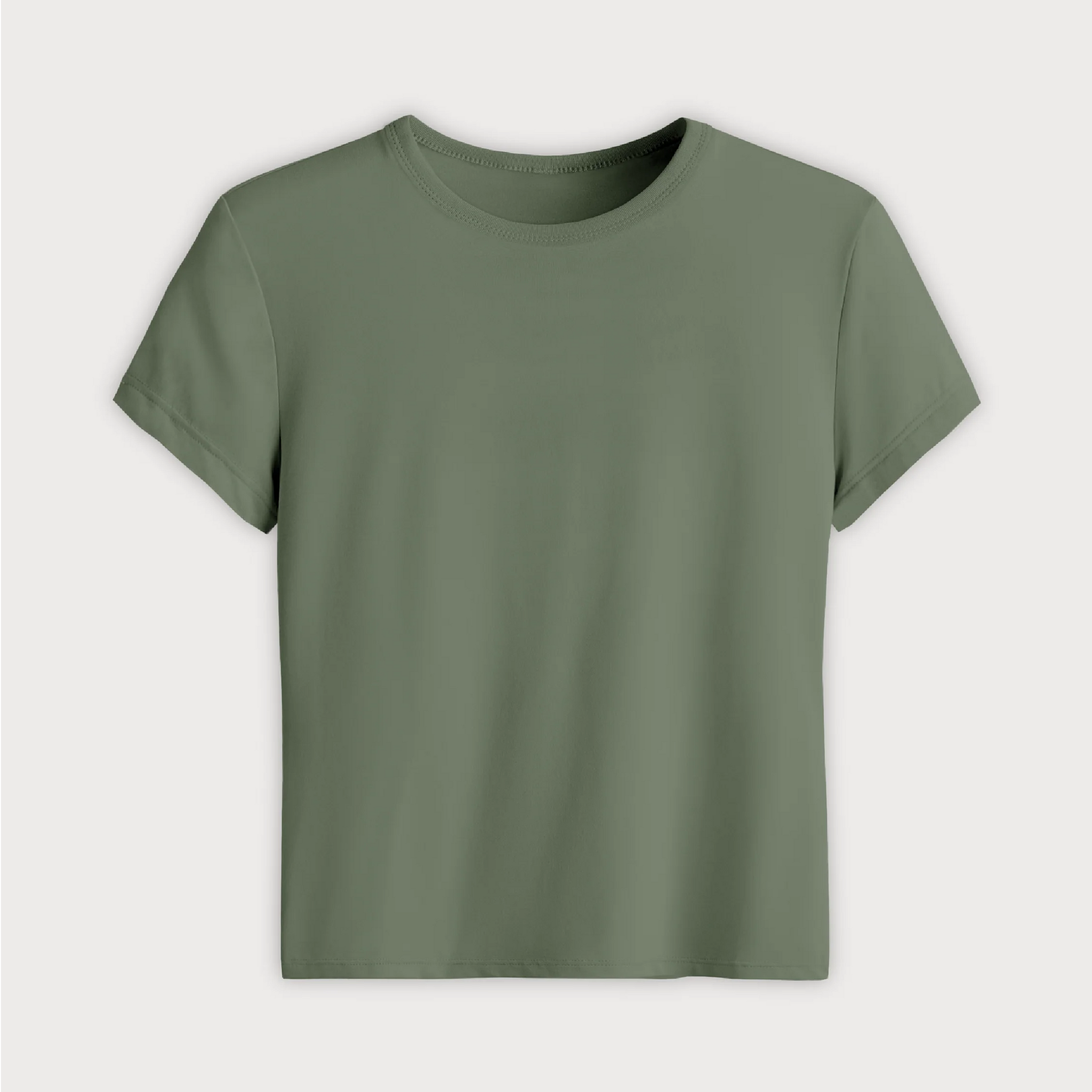 Remera Baby Tee Midi - Verde Piedra