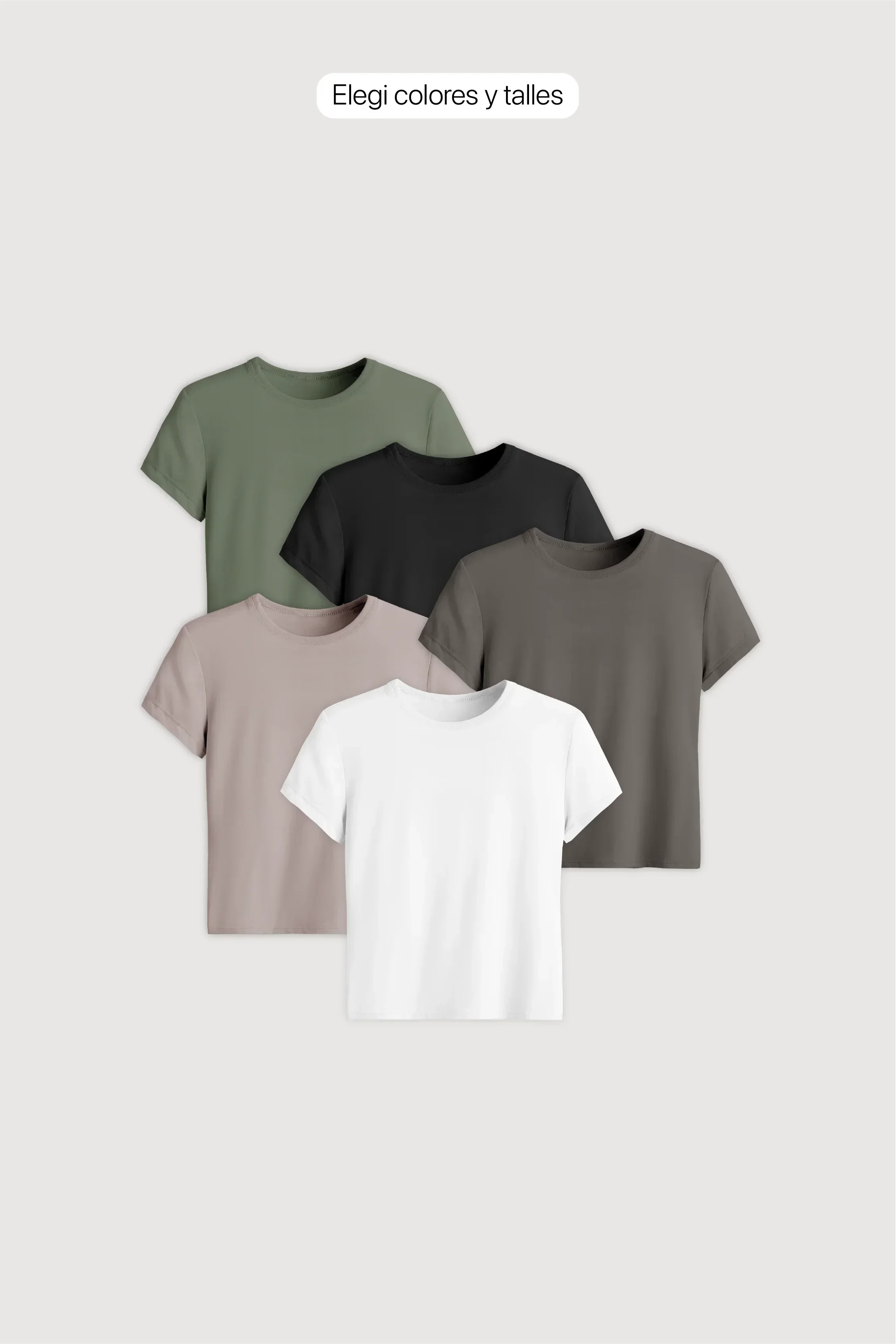 Remera Baby Tee Midi x 5