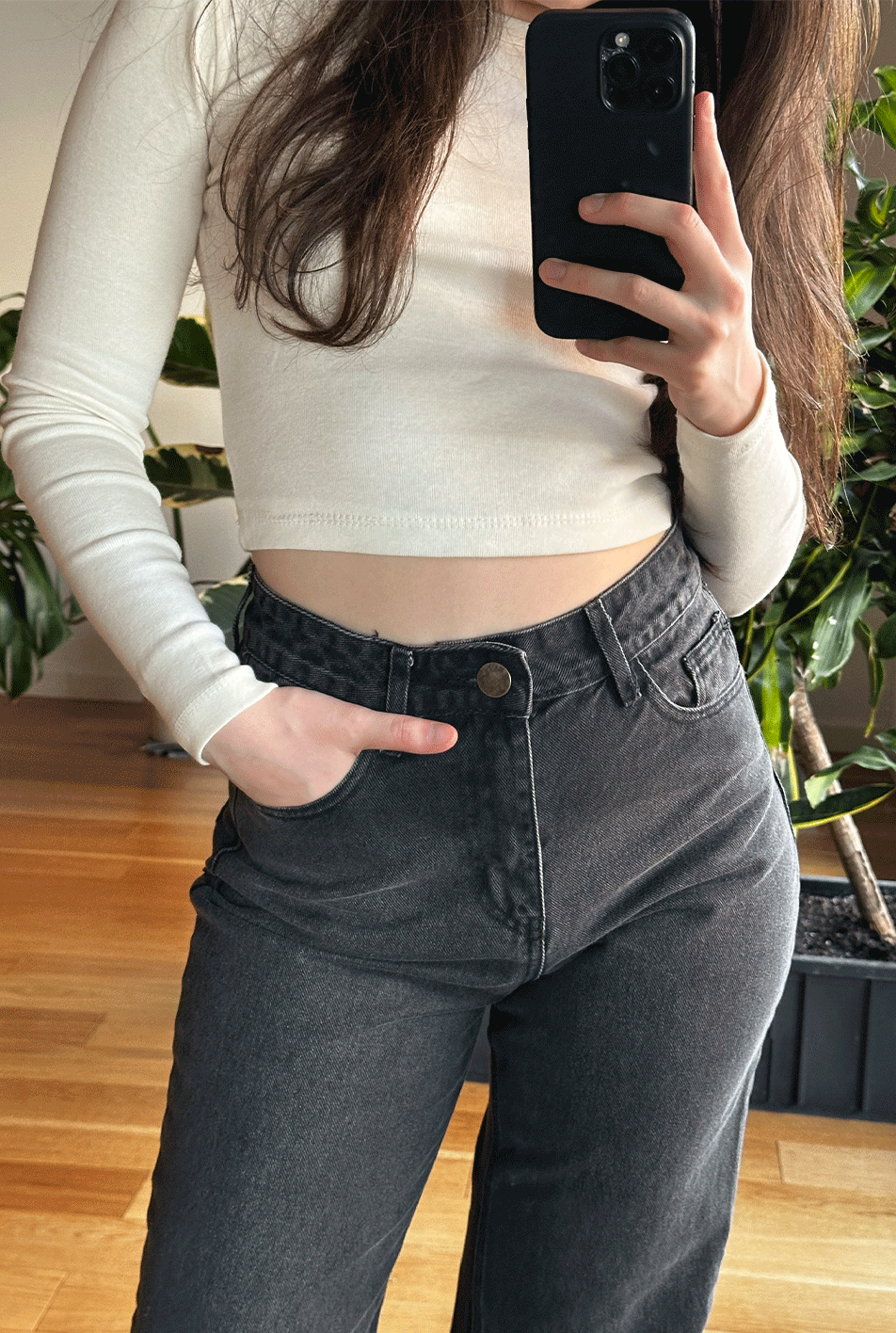 Jean Straight Old Black Mujer