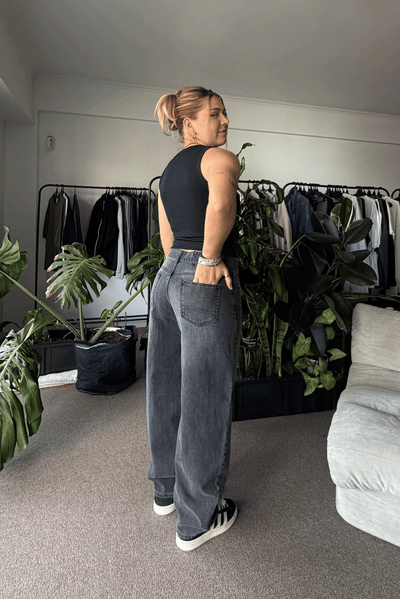 Jean Baggy Old Black Mujer