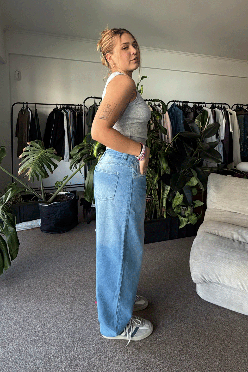 Jean Baggy Pale Blue Mujer