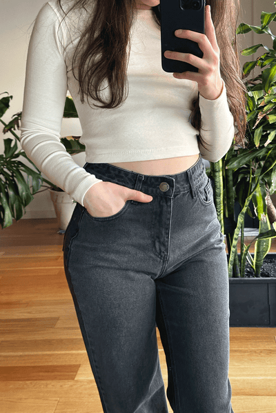 Jean Straight Old Black Mujer