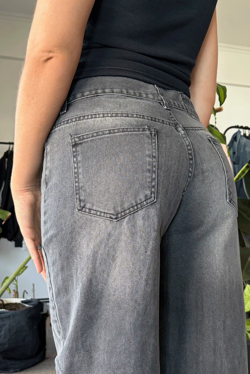 Jean Baggy Old Black Mujer