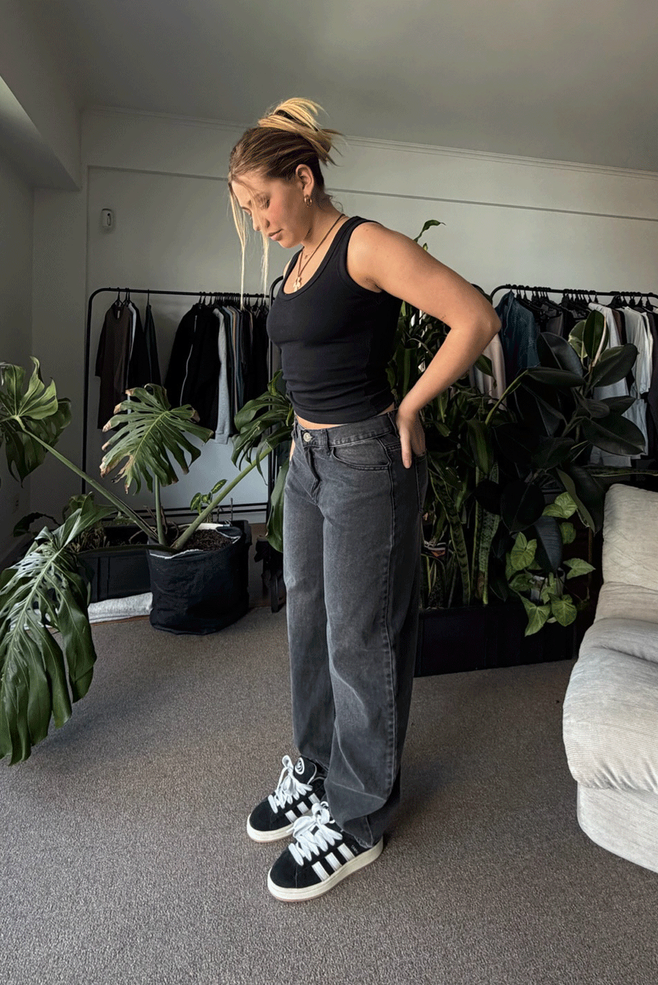 Jean Baggy Old Black Mujer