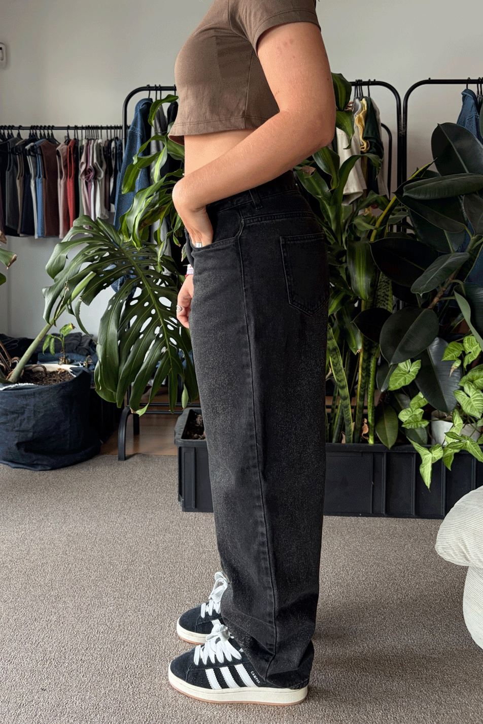 Jean Baggy Oxido Black Mujer