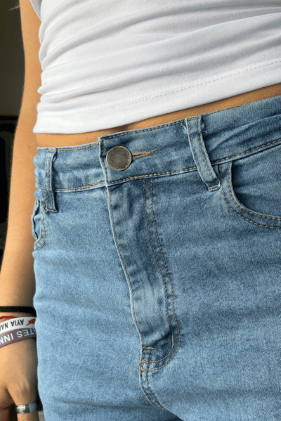 Jean Elastizado Wide Leg Light Blue Mujer