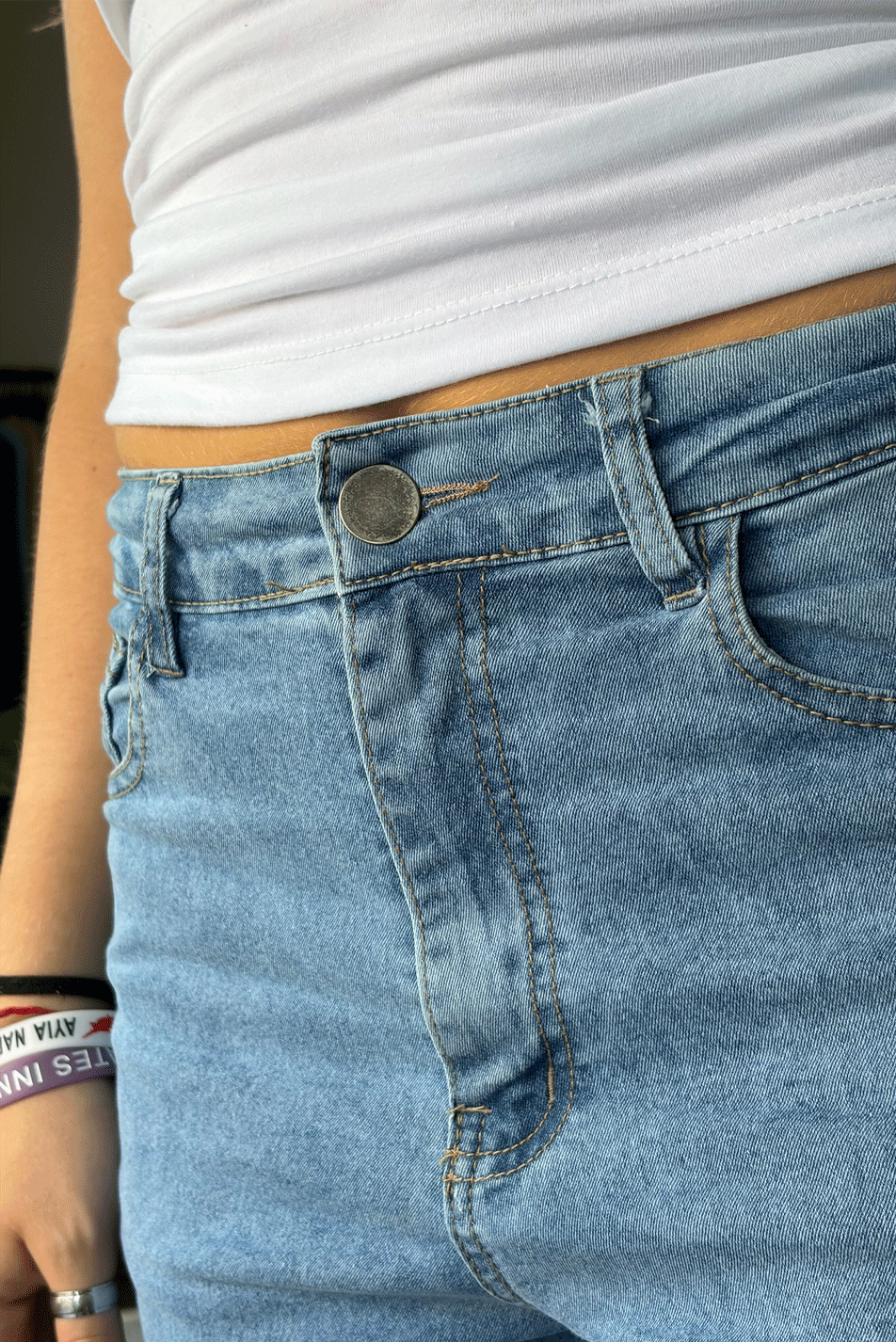 Jean Elastizado Wide Leg Light Blue Mujer