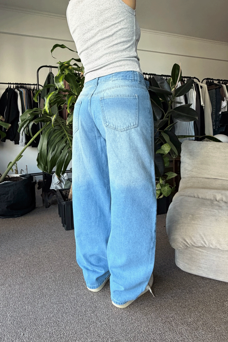 Jean Baggy Pale Blue Mujer