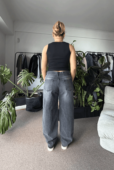 Jean Baggy Old Black Mujer