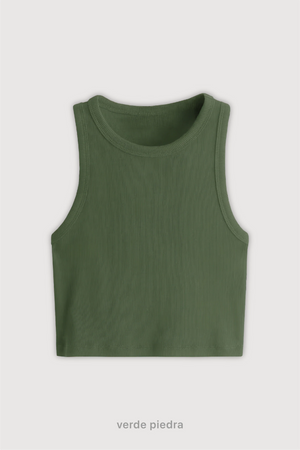 Top Ribb Basic - Verde Piedra