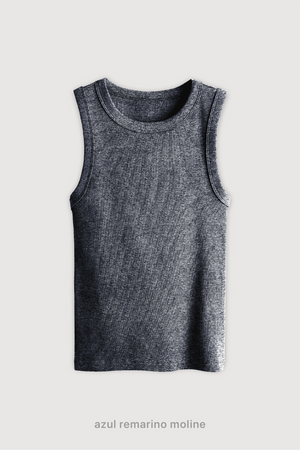 Top Ribb Midi - Azul Remarino Moline