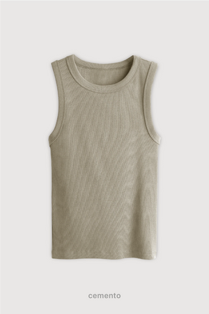 Top Ribb Midi - Cemento