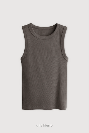 Top Ribb Midi - Gris Hierro