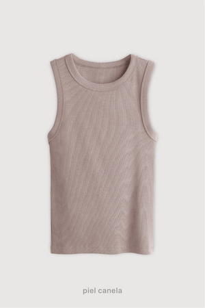 Top Ribb Midi - Piel Canela