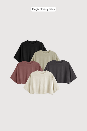 Remera Crop x 5