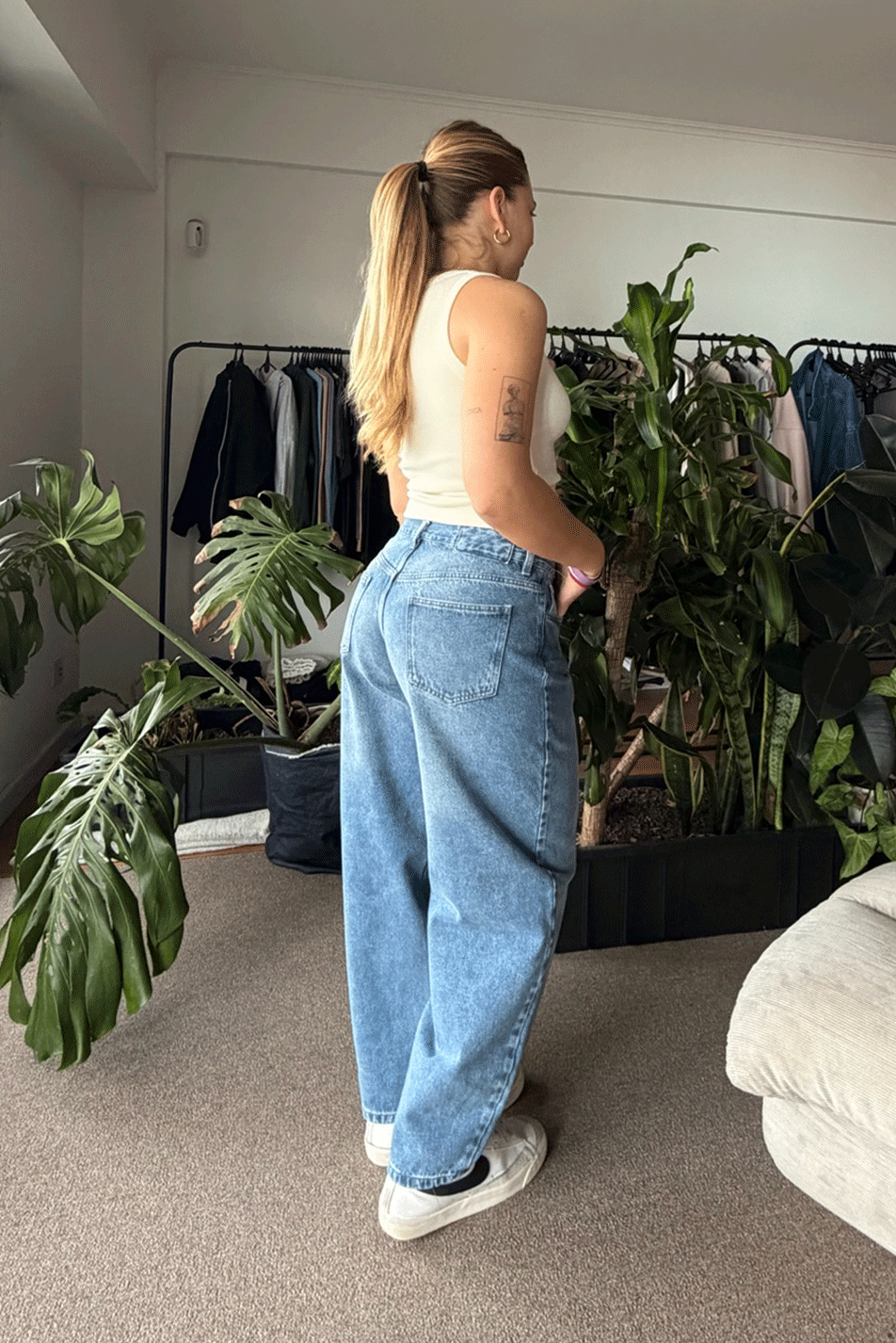 Jean Baggy Light Blue Mujer