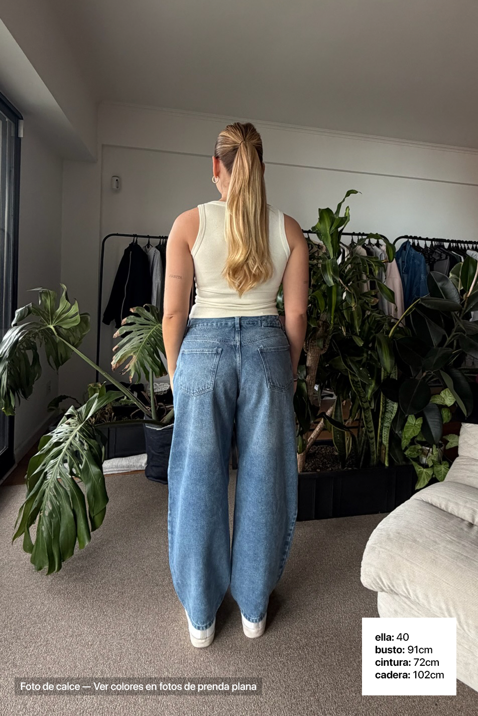 Jean Baggy Mujer Light Blue