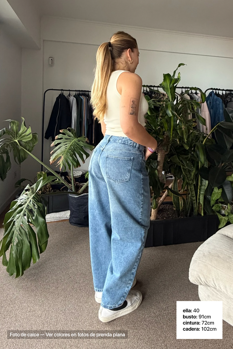 Jean Baggy Mujer Light Blue