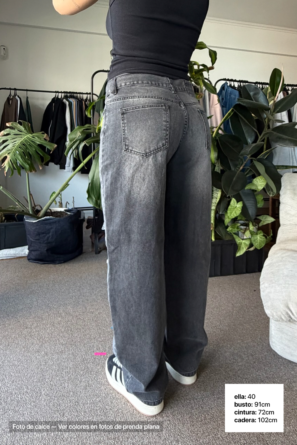 Jean Baggy Mujer Old Black