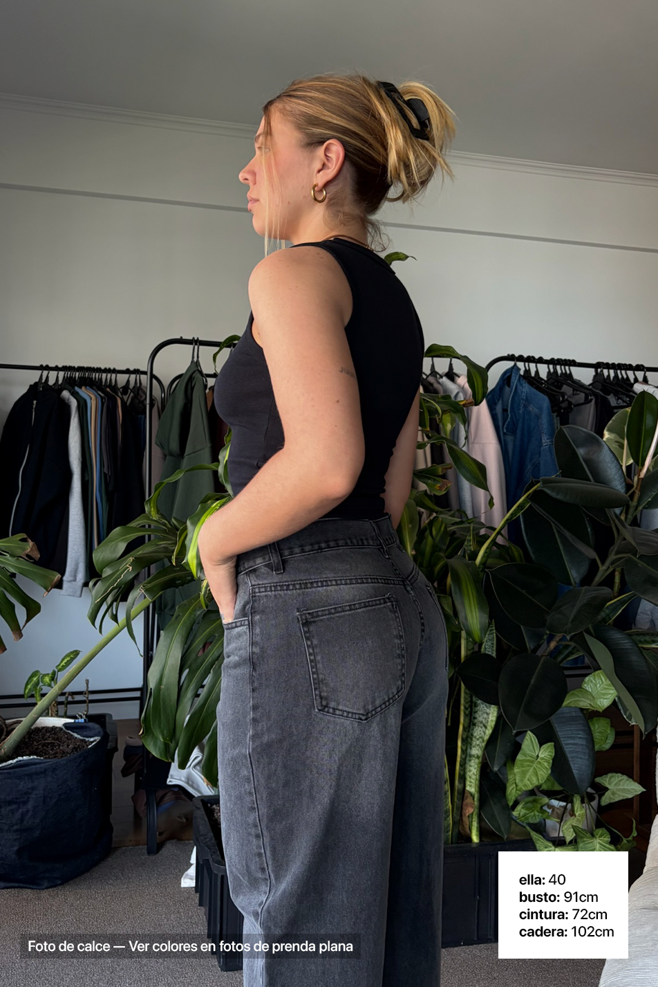 Jean Baggy Mujer Old Black