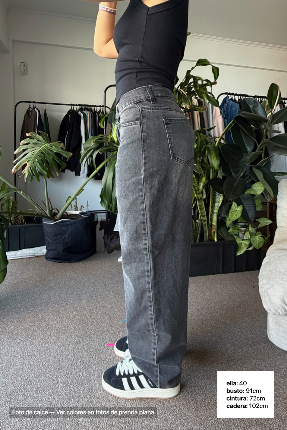 Jean Baggy Mujer Old Black