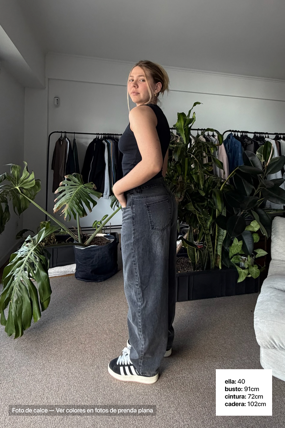 Jean Baggy Mujer Old Black