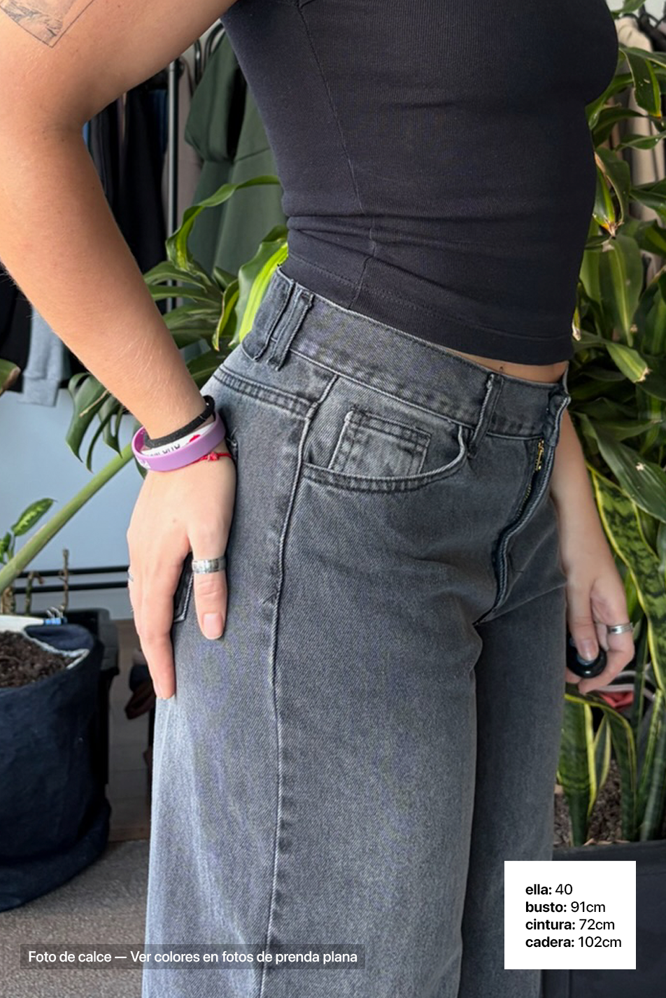 Jean Baggy Mujer Old Black