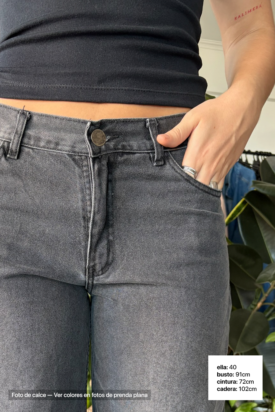 Jean Baggy Mujer Old Black