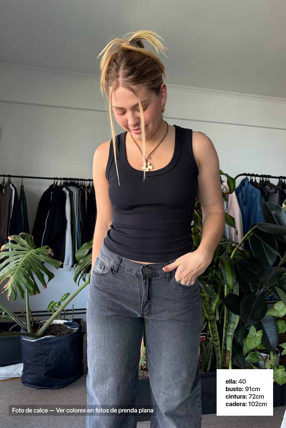 Jean Baggy Mujer Old Black