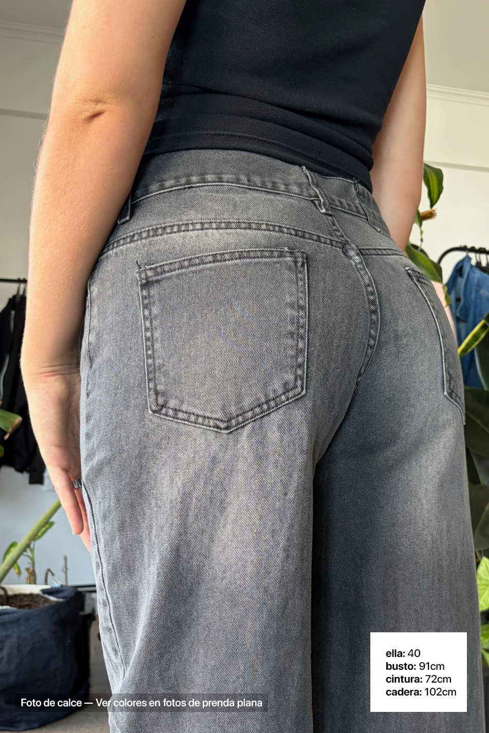 Jean Baggy Mujer Old Black