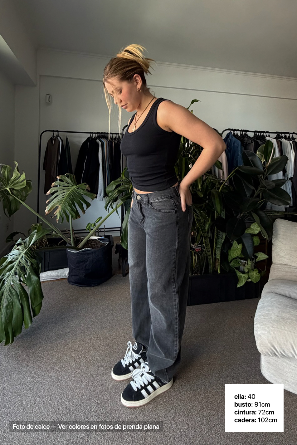 Jean Baggy Mujer Old Black