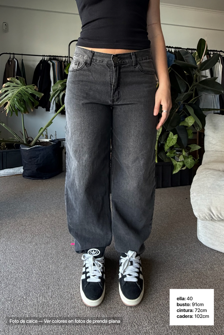 Jean Baggy Mujer Old Black