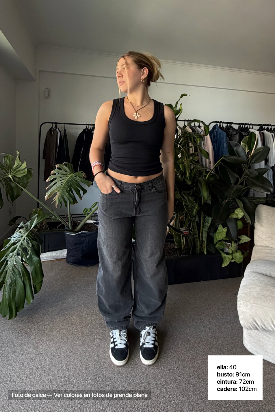 Jean Baggy Mujer Old Black