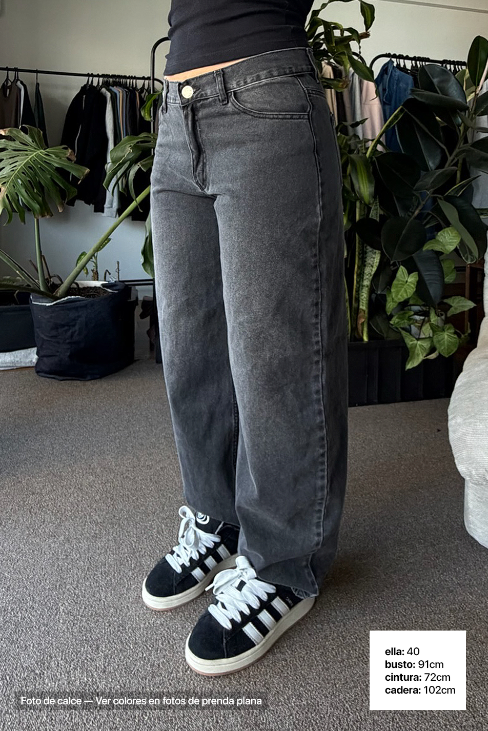 Jean Baggy Mujer Old Black