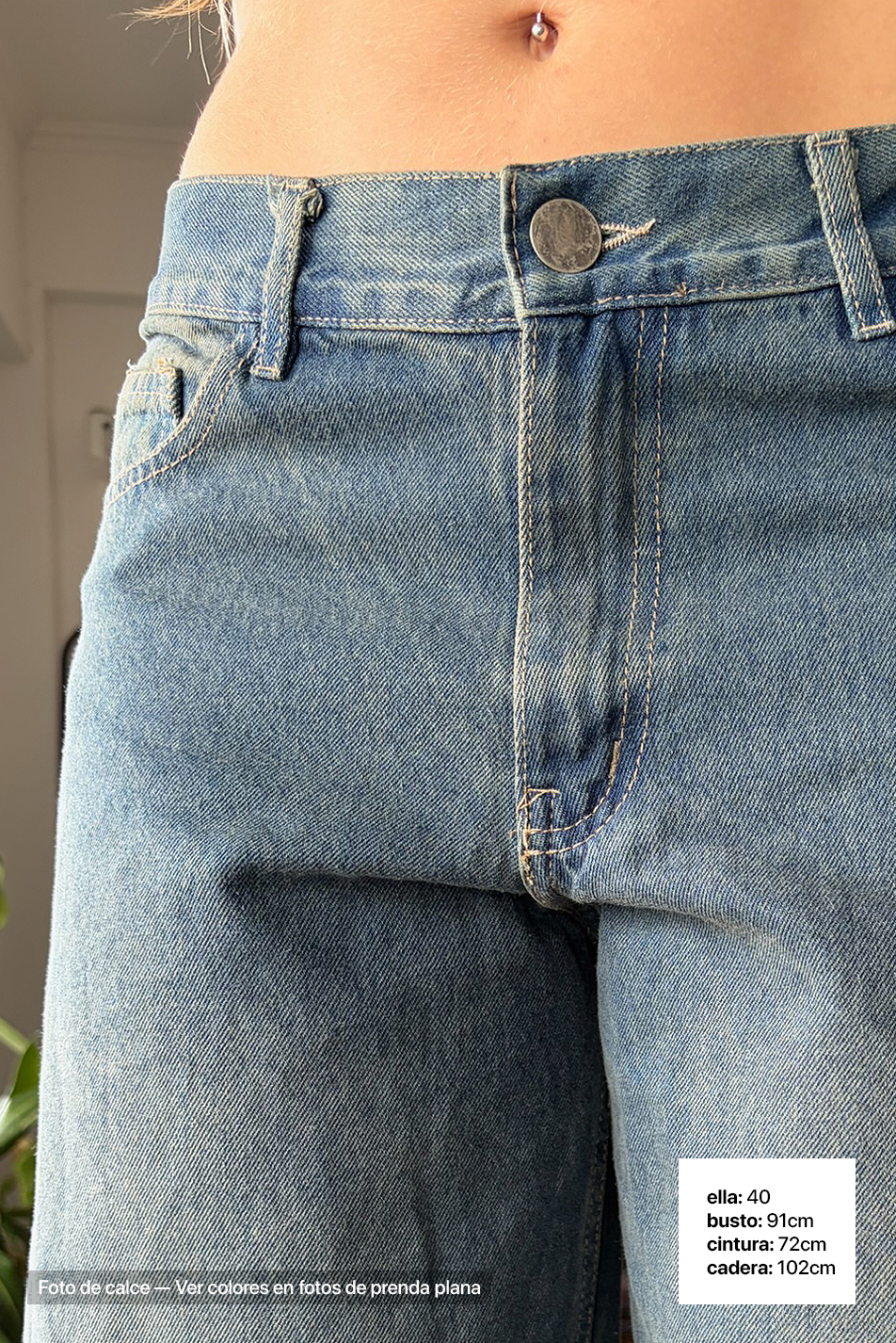 Jean Baggy Mujer Oxido Blue