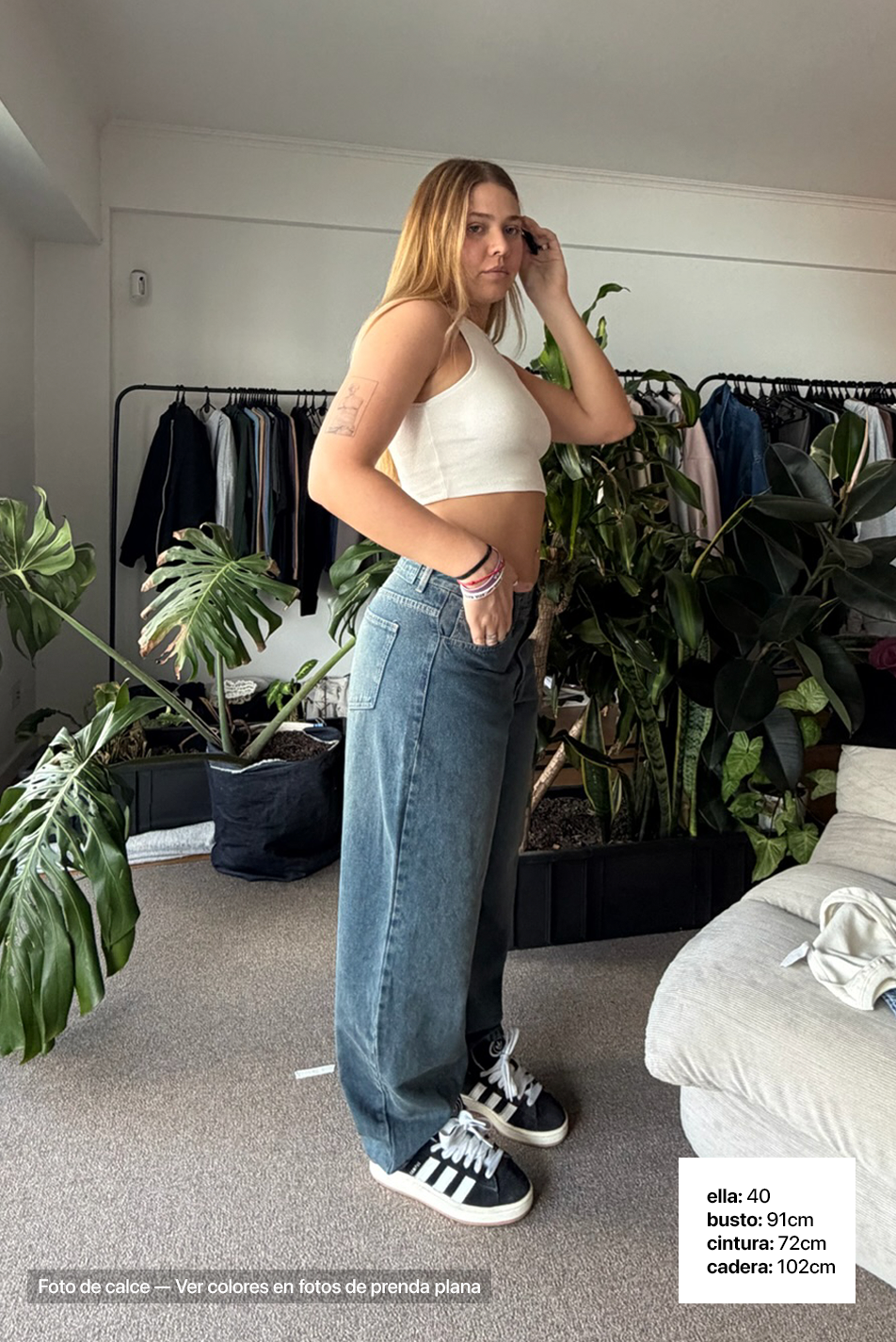 Jean Baggy Mujer Oxido Blue