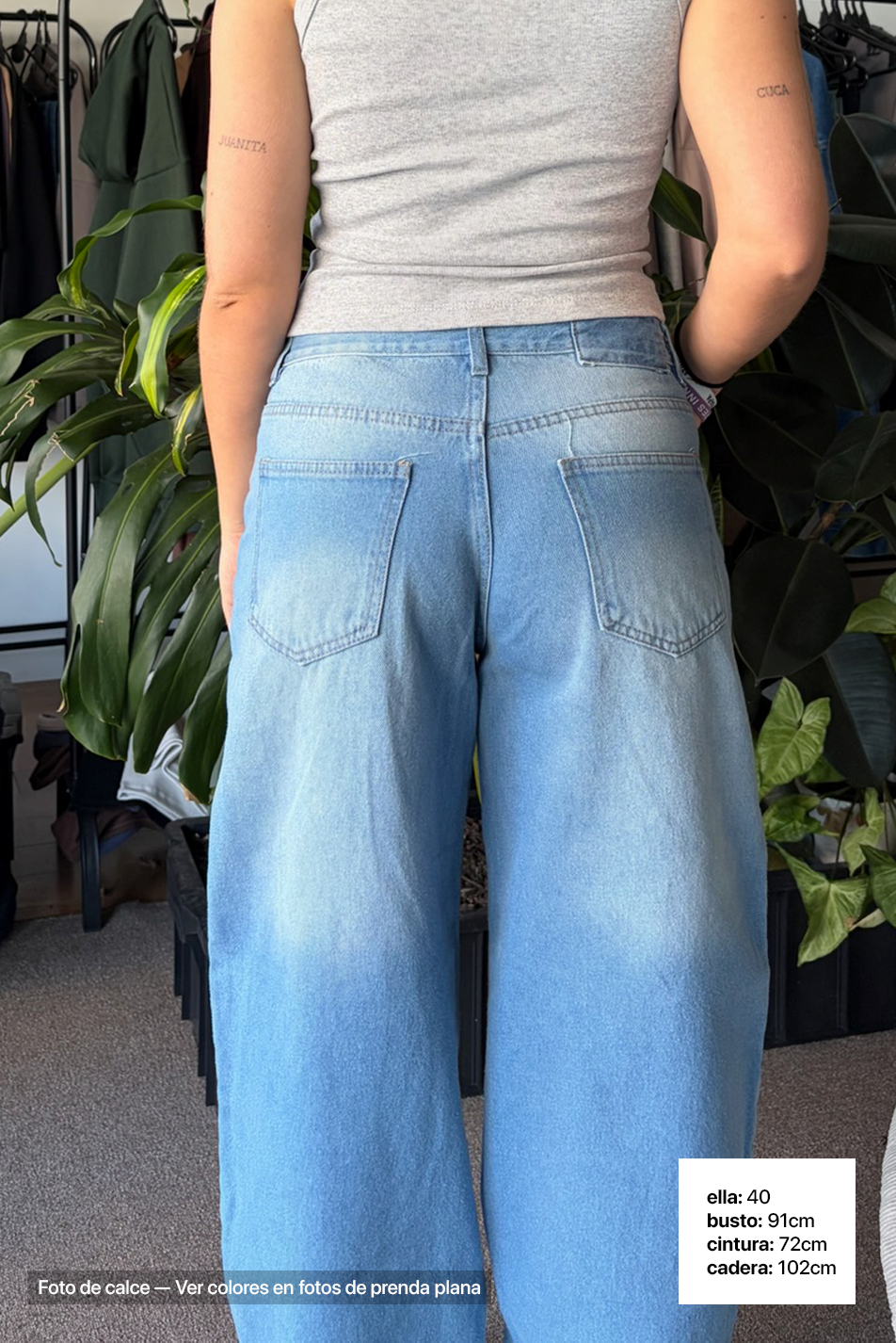 Jean Baggy Mujer Pale Blue