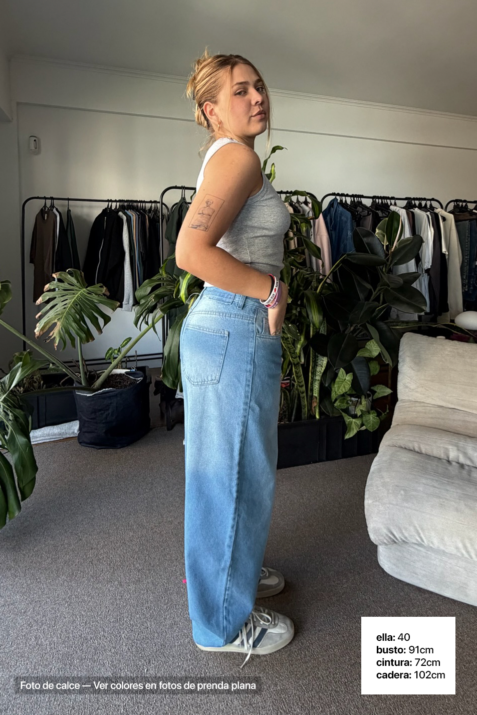 Jean Baggy Mujer Pale Blue