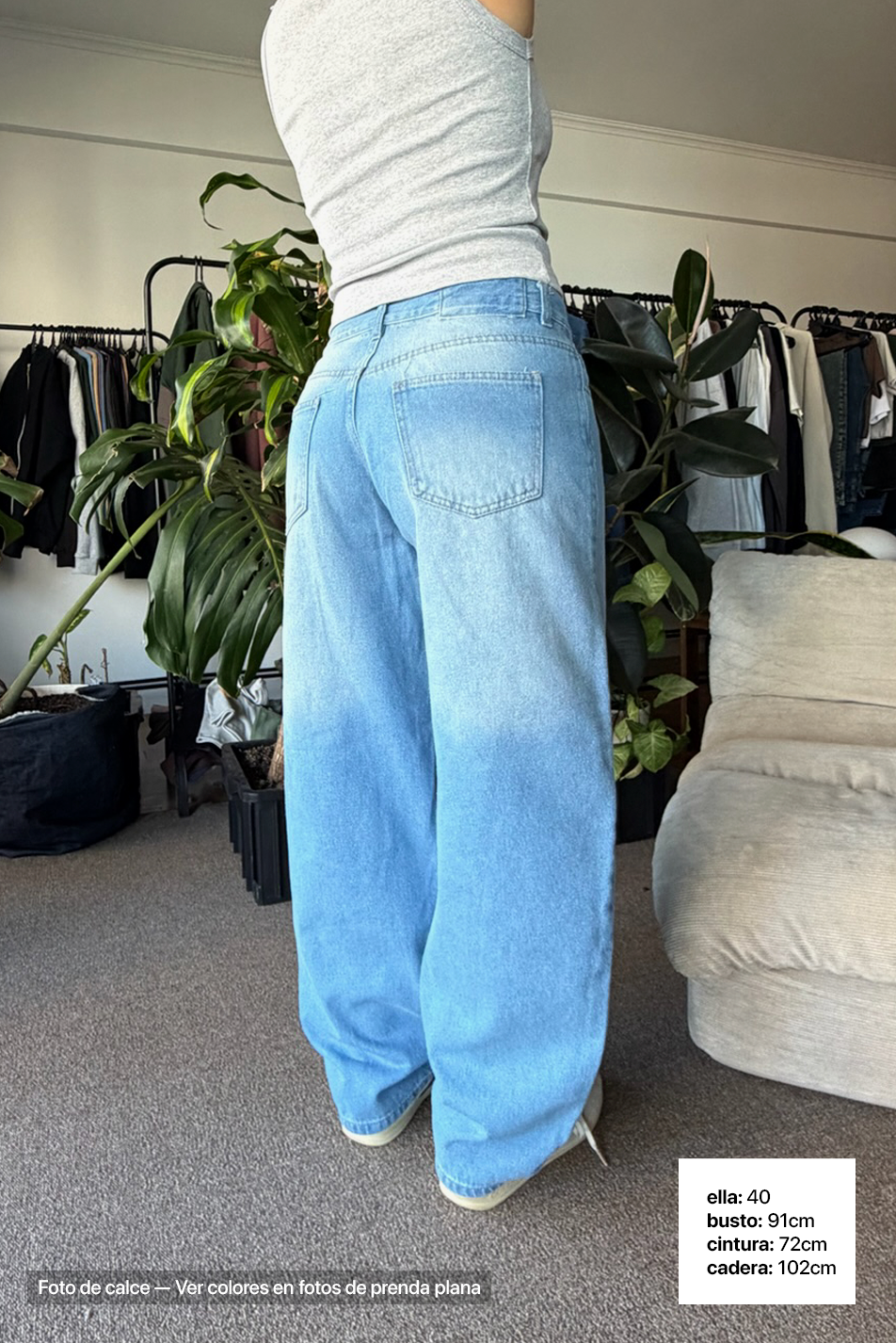 Jean Baggy Mujer Pale Blue