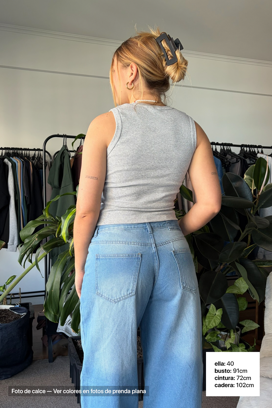 Jean Baggy Mujer Pale Blue