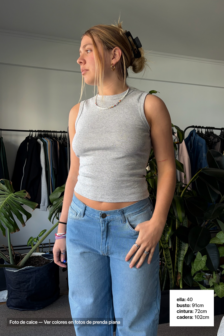 Jean Baggy Mujer Pale Blue