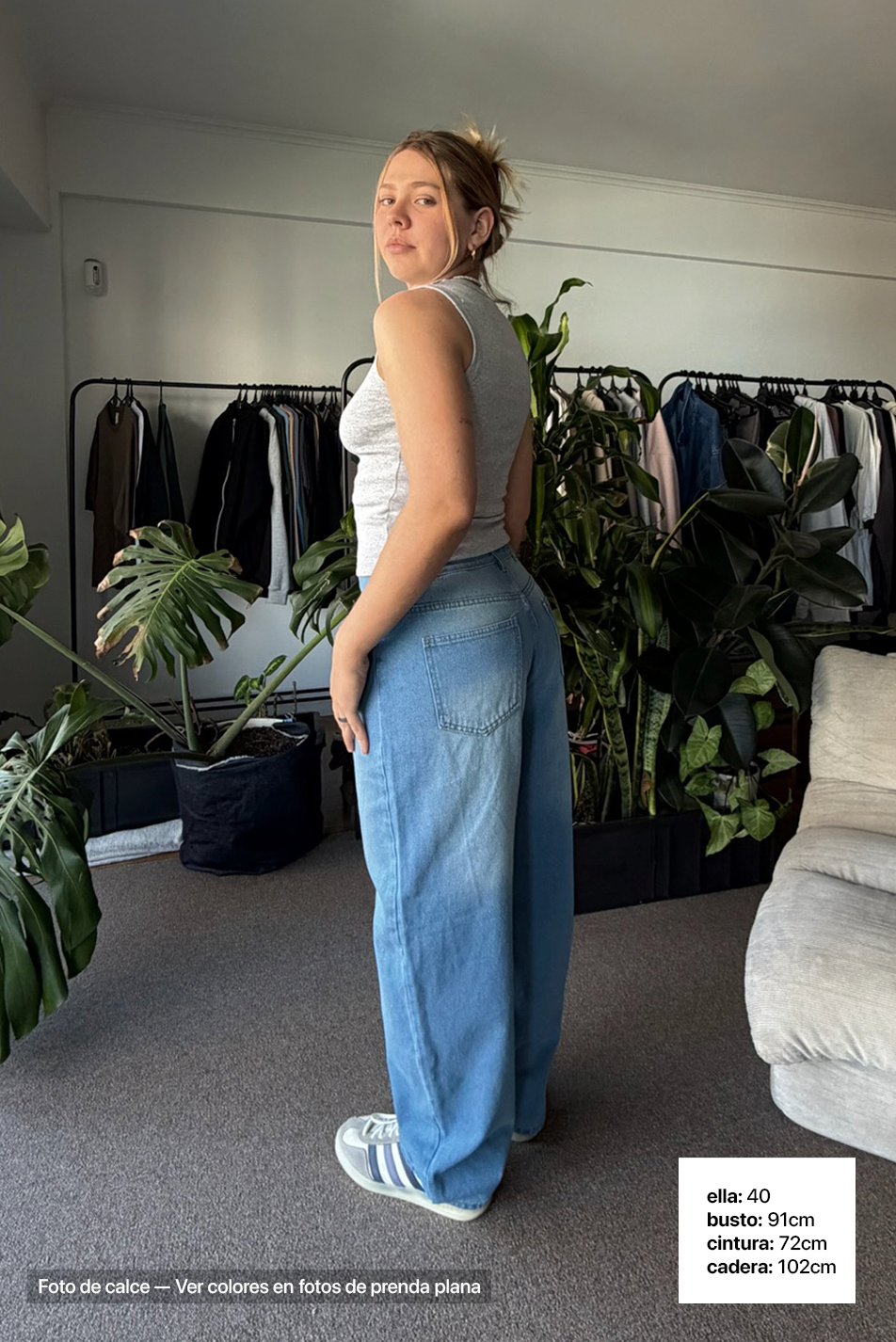 Jean Baggy Mujer Pale Blue