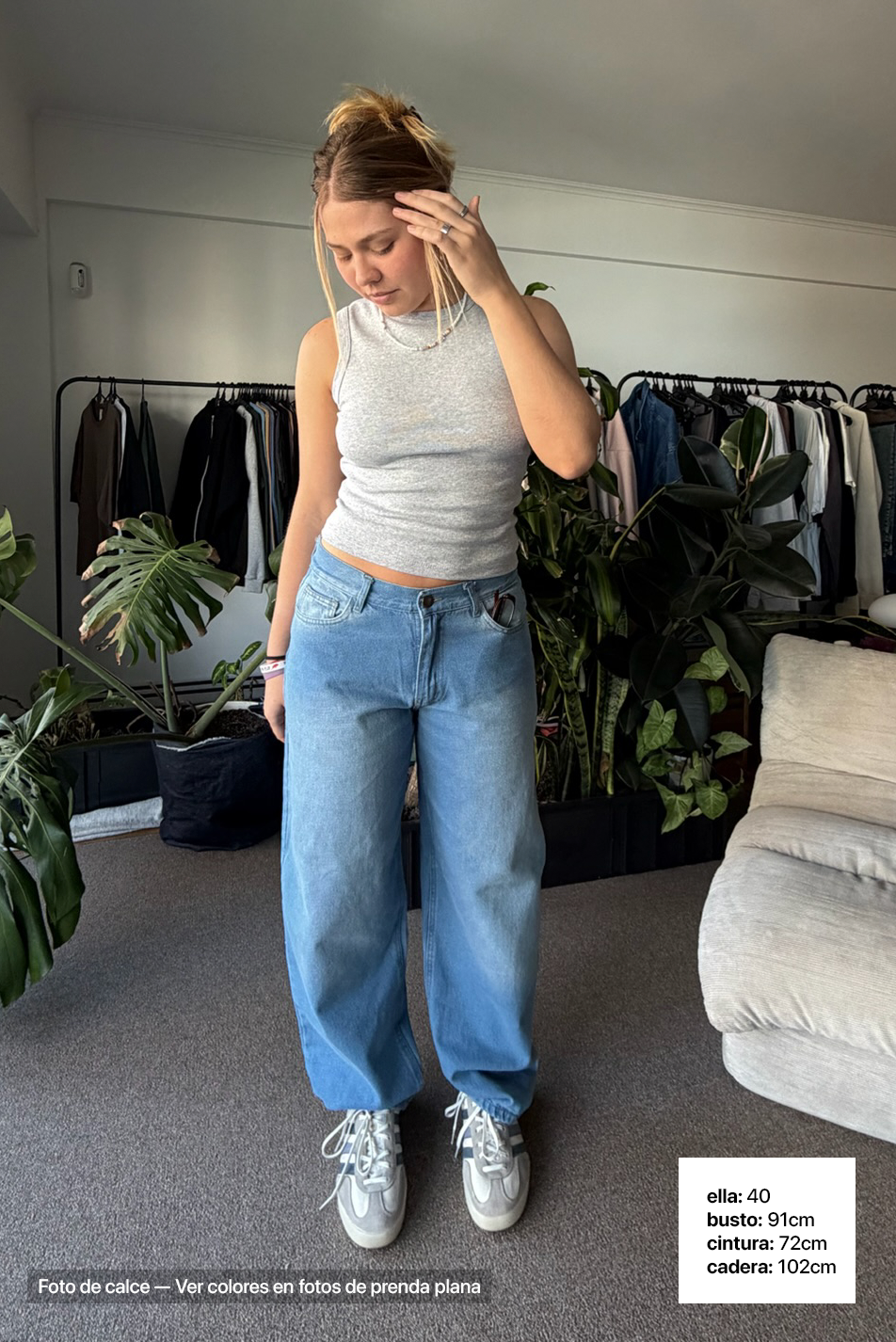 Jean Baggy Mujer Pale Blue