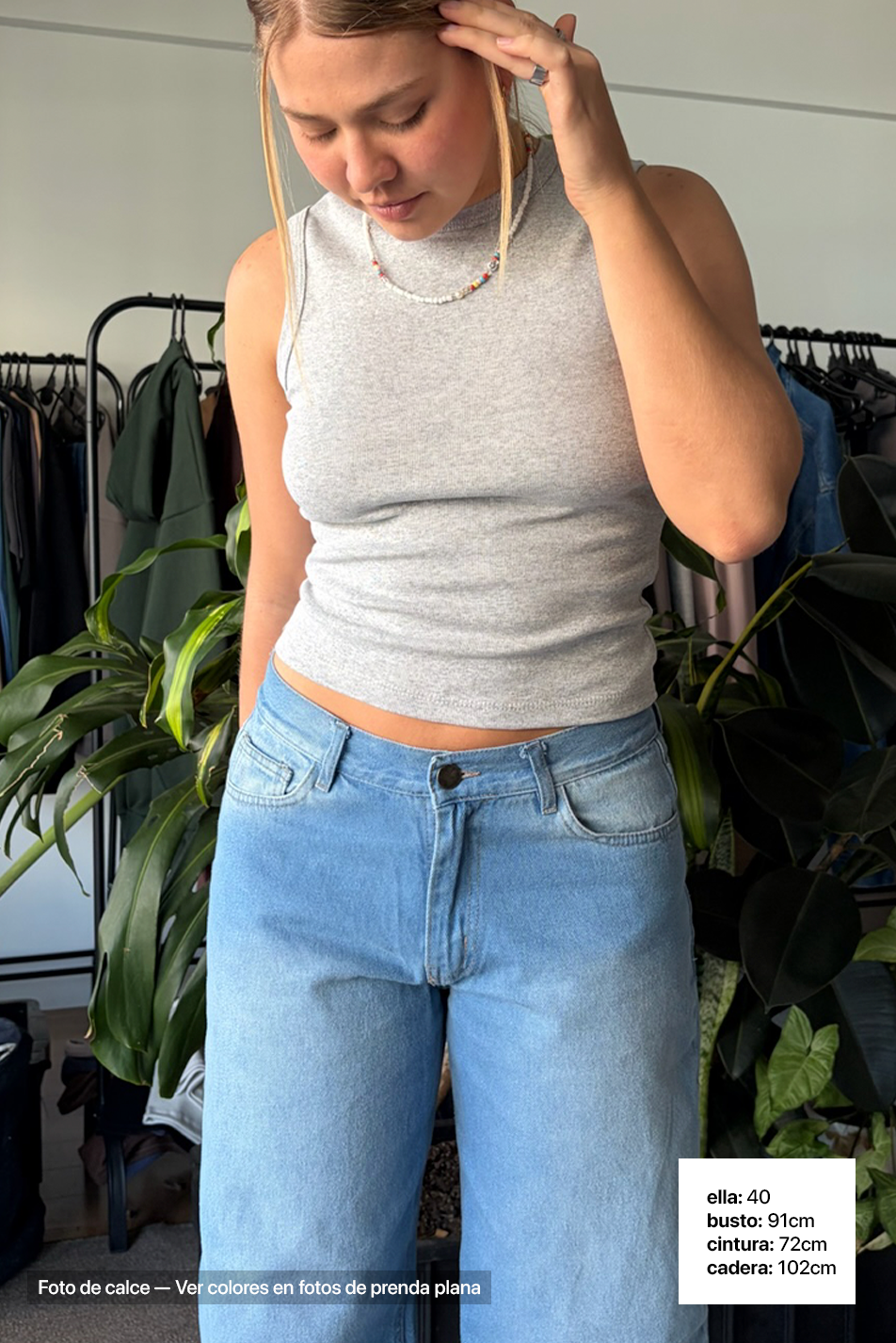 Jean Baggy Mujer Pale Blue