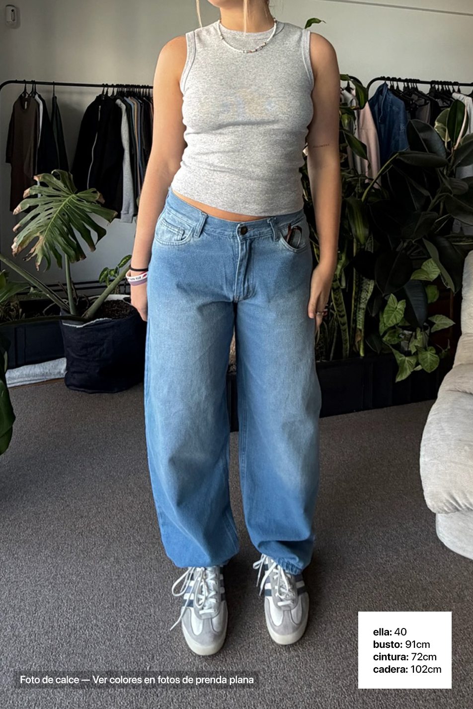 Jean Baggy Mujer Pale Blue