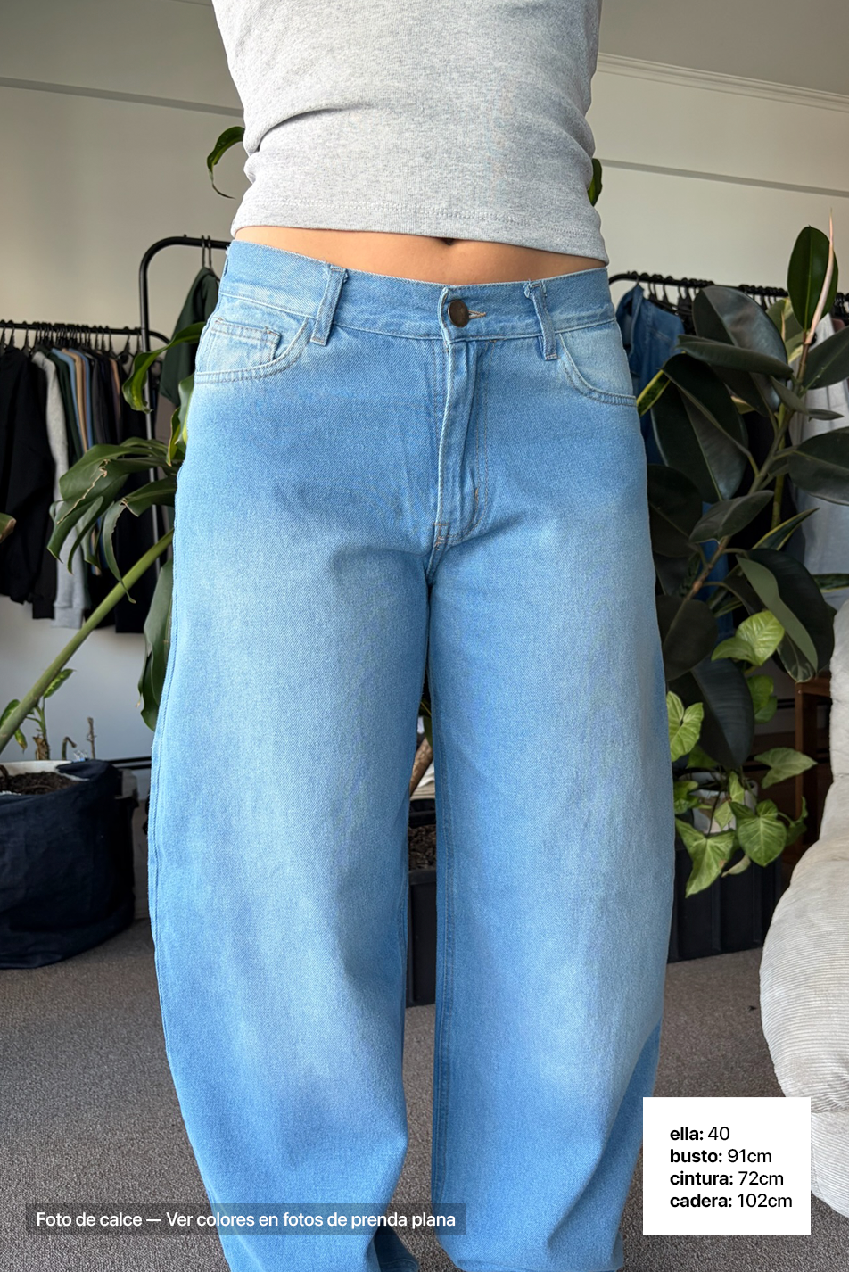 Jean Baggy Mujer Pale Blue