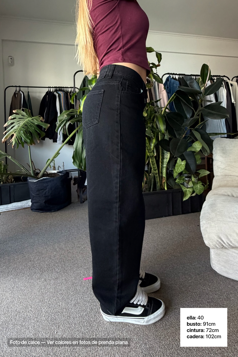 Jean Baggy Mujer Super Black