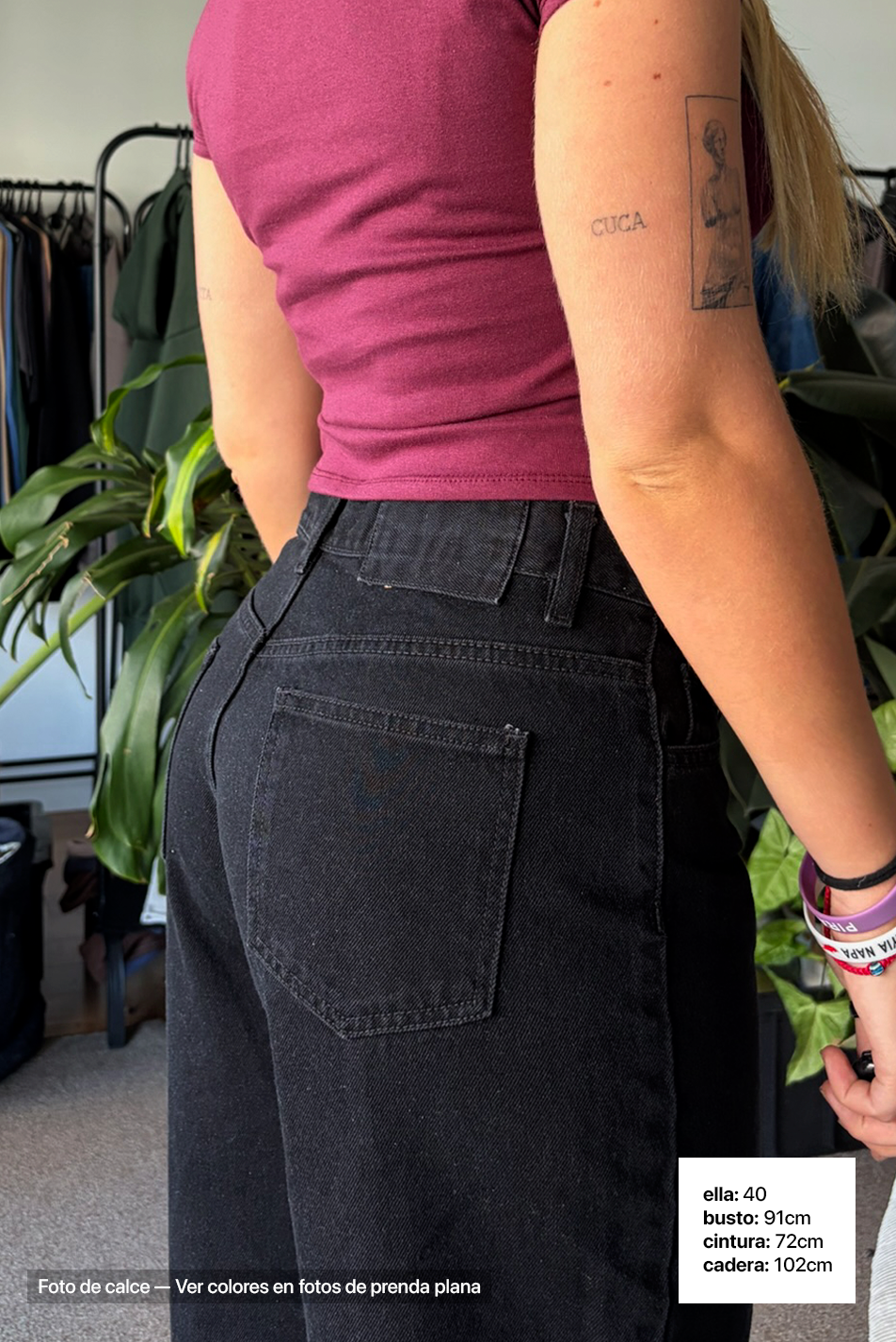 Jean Baggy Mujer Super Black